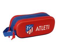 Safta Atlético de Madrid 3D Trousse double 3D pour enfant, idéale pour les enfants d'âge scolaire, confortable et polyvalente, qualité et résistance, 21 x 6 x 8 cm, rouge, rouge, Estándar, Décontracté
