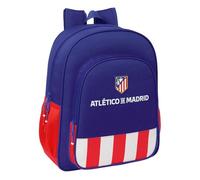 safta Atlético de Madrid - Sac à dos scolaire pour enfant, adaptable au chariot, idéal pour les enfants d'âge scolaire, confortable et polyvalent, qualité et résistance, 32 x 12 x 38 cm, Rouge, bleu
