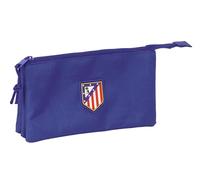 safta Atlético de Madrid Teen Trousse Triple pour Enfant, idéale pour Les Enfants d'âge Scolaire, Confortable et Polyvalente, qualité et résistance, 22 x 3 x 12 cm, Bleu foncé, M, Décontracté