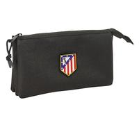 safta ATLÉTICO DE Madrid Teen - Trousse Triple, Trousse pour Enfant, idéale pour Les Enfants d'âge Scolaire, Confortable et Polyvalente, qualité et résistance, 22 x 3 x 12 cm, Noir, M, Décontracté
