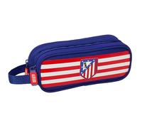 safta Atlético de Madrid - Trousse Double pour Enfant, idéale pour Les Enfants d'âge Scolaire, Confortable et Polyvalente, qualité et résistance, 21 x 6 x 8 cm