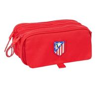Safta Atlético de Madrid Trousse Triple Grande Trousse pour Enfant, idéale pour Les Enfants d'âge Scolaire, Confortable et Polyvalente, qualité et résistance, 21,5 x 8 x 10 cm, Couleur Rouge, Rouge,