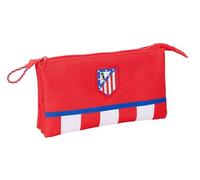 Safta Atlético de Madrid Trousse Triple pour Enfant, idéale pour Les Enfants d'âge Scolaire, Confortable et Polyvalente, qualité et résistance, 22 x 3 x 12 cm, Couleur Rouge, Rouge, Estándar,