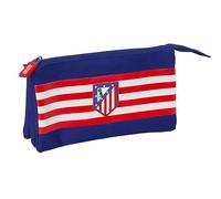 safta Atlético de Madrid - Trousse Triple, Trousse pour Enfant, idéale pour Les Enfants d'âge Scolaire, Confortable et Polyvalente, qualité et résistance, 22 x 3 x 12 cm
