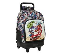 SAFTA Avengers Forever - Grand Sac à Dos à roulettes, Compact, Amovible, idéal pour Enfants de différents âges, Confortable et Polyvalent, qualité et résistance, 33 x 22 x 45 cm, Multicolore