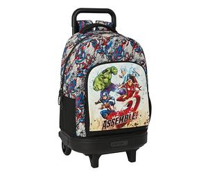 SAFTA Avengers Forever - Grand Sac à Dos à roulettes, Compact, Amovible, idéal pour Enfants de différents âges, Confortable et Polyvalent, qualité et résistance, 33 x 22 x 45 cm, Multicolore
