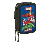 safta Avengers - Trousse scolaire avec 37 outils inclus, trousse pour enfant, idéale pour enfants de 5 à 14 ans, confortable et polyvalente, qualité et résistance, 12,5 x 5,5 x 19,5 cm