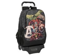 safta Avengers Vendetta - Sac à dos scolaire avec chariot idéal pour enfants de différents âges, confortable et polyvalent, qualité et résistance, 33 x 15 x 43 cm, Noir, M, Décontracté