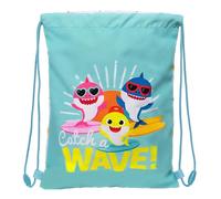 BABY SHARK SURFING Sac à dos plat Junior, sac à dos, idéal pour les enfants de différents âges, confortable et polyvalent, qualité et résistance, 26 x 34 cm, Bleu et blanc, bleu/blanc, Estándar,