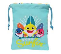 Safta Baby Shark Surfing Sac à goûter de qualité et résistance maximale Bleu et Blanc 20 x 25 cm