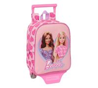 SAFTA Barbie Love - Sac à Dos de crèche avec Chariot, idéal pour Enfants de différents âges, Confortable et Polyvalent, qualité et résistance, 22 x 10 x 27 cm, Couleur Rose
