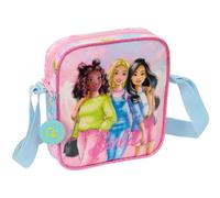 Safta Petit sac à bandoulière Barbie Painterly pour enfant 16 x 4 x 18 cm Rose/Bleu Ciel M