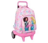 Safta Compact Evolutive Barbie Painterly Wheeled Backpack Rose