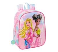 safta BARBIE PAINTERLY - Sac à dos pour enfant, sac à dos d'école, adaptable au chariot, idéal pour crèche, confortable et polyvalent, qualité et résistance, 22 x 10 x 27 cm, Rose/bleu ciel, M,