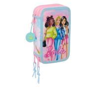 safta Barbie Painterly - Trousse Scolaire avec 37 Outils Inclus, Trousse pour Enfant, idéale pour Les Enfants de 5 à 14 Ans, Confortable et Polyvalente, qualité et résistance, 12,5 x 5,5 x 19,5 cm,