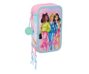 safta Barbie Painterly - Trousse Scolaire avec 37 Outils Inclus, Trousse pour Enfant, idéale pour Les Enfants de 5 à 14 Ans, Confortable et Polyvalente, qualité et résistance, 12,5 x 5,5 x 19,5 cm,