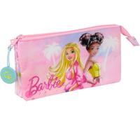 Safta Barbie Painterly Trousse Triple, Trousse Pour Enfant, Idéale Pour Les Enfants D'âge Scolaire, Confortable Et Polyvalente, Qualité Et Résistance, 22 X 3 X 12 Cm, Rose/Bleu Ciel, M, Déco[Z4105]