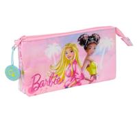safta Barbie Painterly Trousse Triple, Trousse pour Enfant, idéale pour Les Enfants d'âge Scolaire, Confortable et Polyvalente, qualité et résistance, 22 x 3 x 12 cm, Rose/Bleu Ciel, M, Décontracté