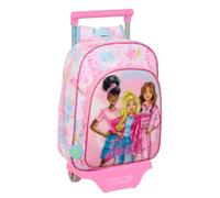 Safta Barbie Painterly Wheeled Backpack Rose