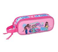 safta BARBIE - Trousse double pour enfant, idéale pour les enfants d'âge scolaire, confortable et polyvalente, qualité et résistance, 21 x 6 x 8 cm