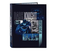 Safta Batman Classeur légendaire avec 4 anneaux pour enfants de différents âges, confortable et polyvalent, qualité et durabilité, 26,5 x 33 cm, bleu marine, Estándar, décontracté