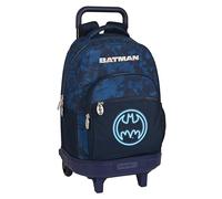 Safta Batman Legendary - Grand Sac à Dos à roulettes, Compact, Amovible, idéal pour Enfants de différents âges, Confortable et Polyvalent, qualité et résistance, 33 x 22 x 45 cm, Bleu Marine, Bleu