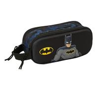 Batman - Trousse Double 3D, Trousse pour Enfant, idéale pour Les Enfants d'âge Scolaire, Confortable et Polyvalente, qualité et résistance, 21 x 6 x 8 cm