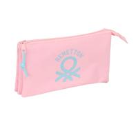 SAFTA BENETTON - Trousse - triple - rose pastel