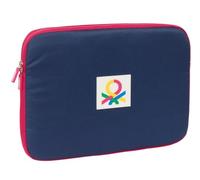 Safta Benetton Cherry Housse pour ordinateur portable 15,6", idéale pour enfants de différents âges, confortable et polyvalente, qualité et résistance, 39,5 x 3,5 x 27,5 cm, Cerise/bleu marine, M,