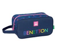 Safta Benetton DAMERO - Sac à Chaussures Moyen, Multi-usages, Trousse de Sport, extrascolaire, Football, Confortable et Polyvalent, 29 x 14 x 15 cm, Bleu Marine, M, Décontracté