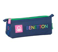 Safta Benetton DAMERO Trousse avec fermeture éclair et compartiment, trousse pour enfant, idéale pour les enfants d'âge scolaire, confortable et polyvalente, qualité et résistance, 21 x 7 x 8 cm, bleu