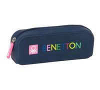 Safta Benetton DAMERO - Trousse carrée en silicone, trousse pour enfant, idéale pour les enfants d'âge scolaire, confortable et polyvalente, qualité et résistance, 18,5 x 5,5 x 7,5 cm, bleu marine, M,