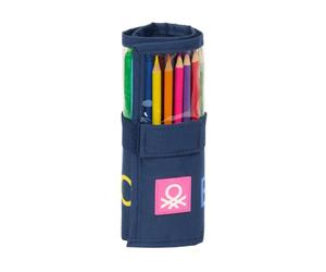 safta Benetton DAMERO - Trousse Enroulable pour Enfants de 5 à 14 Ans, Confortable et Polyvalente, qualité et résistance, 7 x 20 cm, Bleu Marine, M, Décontracté
