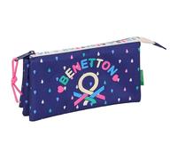 safta Benetton Drop - Trousse Triple, Trousse pour Enfant, idéale pour Les Enfants d'âge Scolaire, Confortable et Polyvalente, qualité et résistance, 22 x 3 x 12 cm