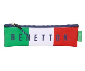 safta Benetton Flag - Trousse Scolaire, Trousse pour Enfant, idéale pour Les Enfants de 5 à 14 Ans, Confortable et Polyvalente, qualité et résistance, 20 x 60 cm, Bleu Marine, M, Décontracté