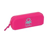 safta Benetton Heart Trousse carrée en Silicone, idéale pour Les Enfants d'âge Scolaire, Confortable et Polyvalente, qualité et résistance, 18,5 x 5,5 x 7,5 cm