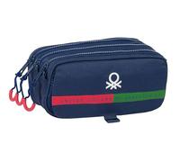 safta Benetton Italy M710 Trousse à Crayons Unisexe pour Enfant Idéal pour Les Enfants d'âge Scolaire Confortable et Polyvalent Qualité et résistance 21,5 x 8 x 10 cm Bleu Marine 21 x 8 x 8 x 8 cm,