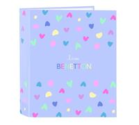 Safta Benetton Lila Classeur Folio 4 anneaux, idéal pour enfants de différents âges, confortable et polyvalent, qualité et résistance, 27 x 6 x 33 cm, lilas, M, Décontracté