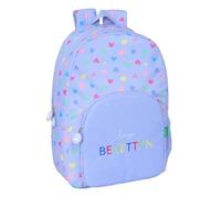 safta Benetton Lila Sac à dos d'école, adaptable au chariot, idéal pour les enfants de différents âges, confortable et polyvalent, qualité et résistance, lilas, M, Décontracté