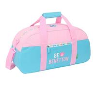 Safta Benetton Unique - Sac de Sport, Sac à Dos, idéal pour Enfants de différents âges, Confortable et Polyvalent, qualité et résistance, 50 x 26 x 20 cm, Bleu Turquoise/Rose Clair, M, Décontracté