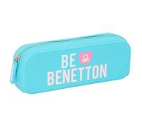 safta Benetton Unique - Trousse carrée en Silicone, Trousse pour Enfant, idéale pour Les Enfants d'âge Scolaire, Confortable et Polyvalente, qualité et résistance, 18,5 x 5,5 x 7,5 cm, Bleu