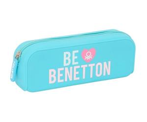 safta Benetton Unique - Trousse carrée en Silicone, Trousse pour Enfant, idéale pour Les Enfants d'âge Scolaire, Confortable et Polyvalente, qualité et résistance, 18,5 x 5,5 x 7,5 cm, Bleu