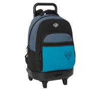 Safta BLACKFIT8 CALIFORNIA - Grand sac à dos à roulettes, compact, amovible, idéal pour les enfants de différents âges, confortable et polyvalent, qualité et résistance, 33 x 22 x 45 cm, Noir/bleu, M,