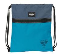 safta BLACKFIT8 CALIFORNIA - Grand sac à dos plat pour enfants de différents âges, tissu recyclable, confortable et polyvalent, qualité et résistance, 35 x 40 cm, Noir/bleu, M, Décontracté