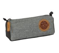 safta BLACKFIT8 Old School - Trousse en Tissu Recyclable, Trousse pour Enfant, idéale pour Les Enfants d'âge Scolaire, Confortable et Polyvalente, qualité et résistance, 21 x 7 x 8 cm, Noir/Gris, M,