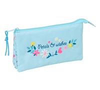 BLACKFIT8 PÉTALOS - Trousse Triple, Trousse pour Enfant, idéale pour Les Enfants d'âge Scolaire, Confortable et Polyvalente, qualité et résistance, 22 x 3 x 12 cm