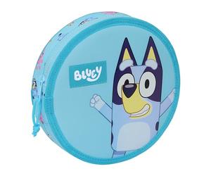 safta Blue - Trousse Ronde, avec 18 pièces, Facile à Nettoyer, Trousse pour Enfant, idéale pour Les Enfants de 5 à 14 Ans, Confortable et Polyvalente, qualité et résistance, 21 x 3,5 cm, Couleur Bleu