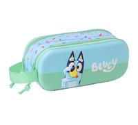 Safta Trousse double BLUEY 3D – Pour enfant, confortable et résistante 21 x 6 x 8 cm – Bleu