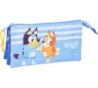 Safta Bluey Let's Play - Trousse Triple, Trousse Pour Enfant, Idéale Pour Les Enfants D'âge Scolaire, Confortable Et Polyvalente, Qualité Et Résistance, 22 X 3 X 12 Cm, Bleu, M, Décontracté[Z1227]