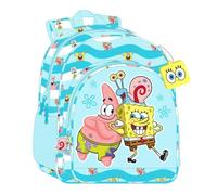 Safta- Sac à Dos de 33 cm Adapt.Chariot Bob l'éponge Stay Positive 33 x 42 x 14 cm, 612291180, Multicolore